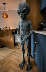 Life size Grey Alien HUGE 5FT Tall Alien Figure Halloween decoration man cave 👽