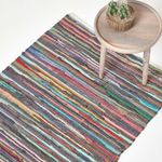 Handmade Indian Chindi Rag Rug 100% Recycled Cotton Large Small Woven Floor Mat