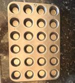 Pampered Chef 24-Hole Mini Muffin Pan Non-Stick Grey Metal for Gas/Electric