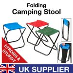 FOLDING CAMPING STOOL Picnic Travel Festival Fishing Seat Outdoor -3 colours- UK