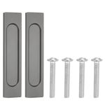 2Pcs Sliding Closet Door Handles 6" Aluminum Alloy Finger Push Pulls Grey