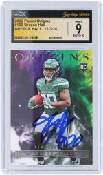Breece Hall New York Jets Signed 2022 Panini Origins #106 CGC 9/10 Rookie Card