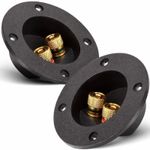 2 Way Speaker Box Terminal Binding Post Round Cup Screw Clip Plate Subwoofer x2