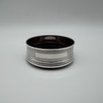 Sterling Silver and Mahogany Bottle Coaster by Broadway & Co - Birmingham 1991