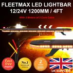 LED Amber Beacon Light Bar Strobe Recovery Warning 120cm 1200mm 1.2m 48" 12v 24v
