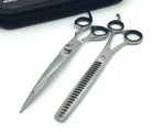 Professional Pet Grooming CURVED Scissors CHUNKER THINNING SHEARS SET J2 8.5”