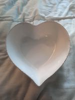 Medium Sized White Heart Shaped Ceramic Bowl