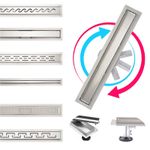 Linear Shower Drain 60CM Stainless Steel Bathroom Floor Drain Channel Gully Trap