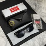 Ray-Ban RB2140 Wayfarer Sunglasses Black Frame Glass Gray Lens 50-22 mm
