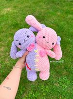 Two-Headed Crochet Bunny – Handmade Soft Toy, Custom Plush Gift, Unique Decor 