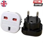 UK To EU Euro Europe European Travel Adaptor Plug 2 Pin Adapter