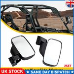 2x UTV Glass Lens Rear View Side Mirrors Universal For Polaris Ranger RZR Crew