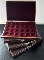 Luxury Wooden Box Case British Silver 1oz Coins in Capsules Display Storage