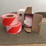Barrier Tape Red & White 4 Rolls Safety Hazard Warning Non Adhesive 70mm x 500m