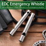 1pc Titanium Emergency Whistle Survival Necklace Camping Safety Tool - NEW