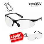 voltX CONSTRUCTOR READERS UV400 Full Lens Magnified Reading Safety Glasses
