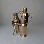 3 Art Deco Cocktail Shakers + Spoon / Mixer