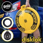DISKLOK Gold Edition MEDIUM 39-41.5cm Yellow Steering Wheel Lock Inc Bag & Cover