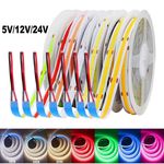 5V 12V 24V COB LED Strip Light Flexible Tape Lights DIY Indoor Cabinet Kitchen