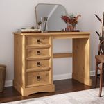 Corona Dressing Table Desk 4 Drawer Mexican Solid Pine Wood Computer
