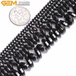 Black Hematite Natural Rondelle Gemstone Jewelry Making Spacer Beads Strand 15"
