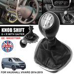 For Vauxhall Vivaro 2014-2019 Manual 6 Speed + R Gear Stick Shift Knob w/ Gaiter