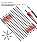 12x 20" Carbon Bolts Arrows Steel Tips Outdoor Target Hunting Shoot Set Archery