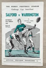 RUGBY LEAGUE PROGRAMME CHALLENGE CUP SEMI-FINAL SALFORD v WARRINGTON 1969