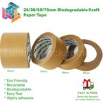 25mm 38mm 50mm 75mm Eco Kraft Paper Picture Framing Backing Tape Self Adhesive 