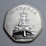  German Battleship BISMARCK Silver Commemorative. Pursuit & Sinking, WW2, Navy