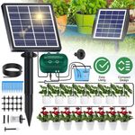 ⏰50FT Solar Automatic Drip Irrigation System Kit  Plant Watering Timer Set Lawn