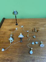 Dolls House Miniature Lighting Bundle Tiffany Style Floor Lamp, Wall Lights 1:12
