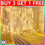 300LED Curtain Fairy Lights String Indoor/Outdoor XMAS Wedding Party Wall Decor