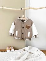 Baby Boys Girls Autumn Winter Embroidered Thickened Baseball Suit Coat Jacket