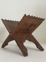 Vintage Hand Carved Holly Book Folding Stand