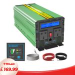 EDECOA Power Inverter 12V to 240V 3000W 6000W Converter UK Plugs LCD USB Remote