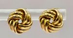 NEW Polished 18ct Yellow Gold Knot Stud Earrings 10mm Diameter