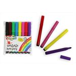 8 Children's Jumbo Washable Marker Pens Assorted Colours. Wash Off Ink For Kids.