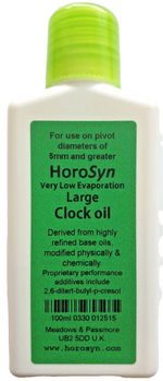 HoroSyn very low evaporation lubricant Clock Oil for Large Clocks 100ml M & P