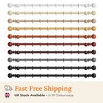 Wooden Curtain Pole Set - 28mm - Curtain Poles for Eyelet Curtains and Windows