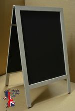 SANDWICH A-BOARD WITH NATURAL STONE FRAME AND CHALKBOARD FOR CHALK PENS specials