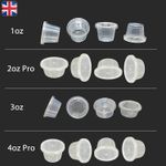 Round Food Containers Clear Plastic Storage Tubs 1oz 2oz 3oz 4oz Reusable