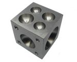 STEEL DAPPING DOMING BLOCK 2 1/2" SQUARE 4.3 - 45MM ROUND HOLES JEWELLERY MAKING