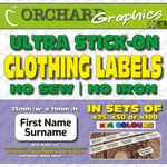 Stick On Name Labels for Clothes | Care Tag | Clothing Stickers | Personalised
