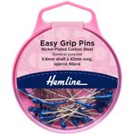 Hemline Easy Grip Pins – 42mm (Blue, Pack of 60) – Perfect for Sewing & Quilting