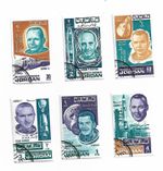 Jordan postage stamps x 6 Space Achievements 1966