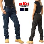 Ladies Cargo Combat Work Trousers with Knee Pad Pockets by BKS - SIZE 8 to 22