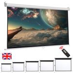 72/84/92/100/120 inch Electric/Manual Pull-Down Projector Screen Home Cinema v-
