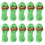 New 10pcs Guy Line 4m Rope Reflective Cord Lines With Runners Tent Camping Guide