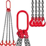 VEVOR 1m x 4 leg 8mm Lifting Chain Sling 4T G80 with Grab Hooks